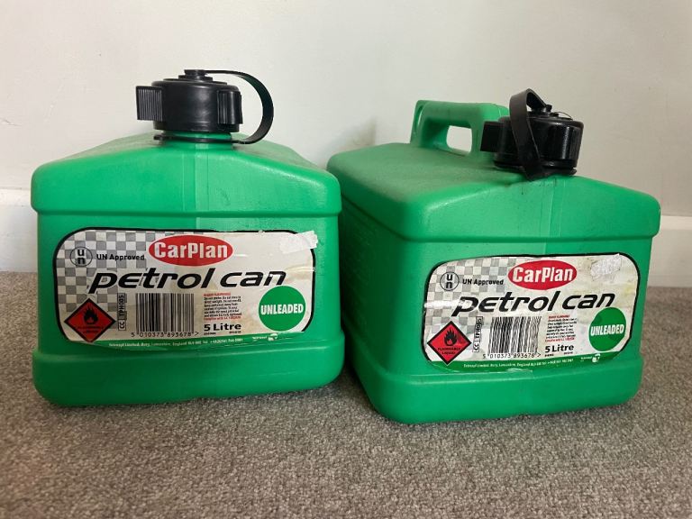 2x 5L Petrol Fuel Cans – Car Plan – Unused 