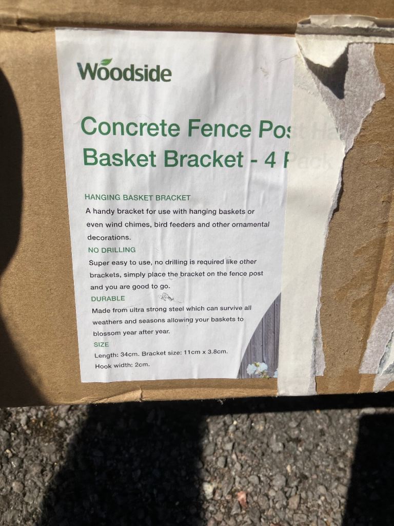 4 concrete fence post basket brackets 