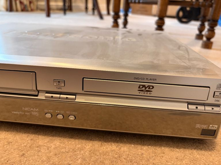 Silver DVD/CD Player with VHS Recorder