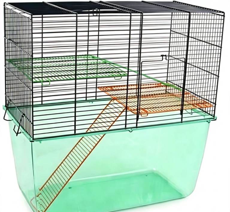 Gerbil cage and sawdust 