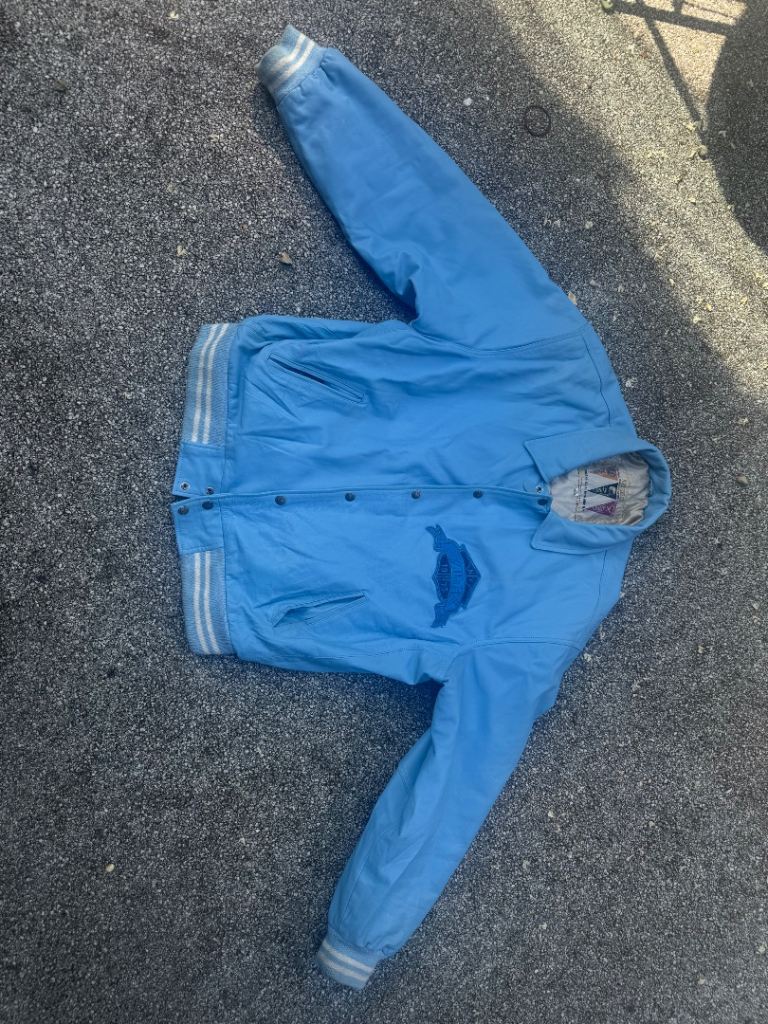 Avirex Leather Jacket Sky blue (pick up today)