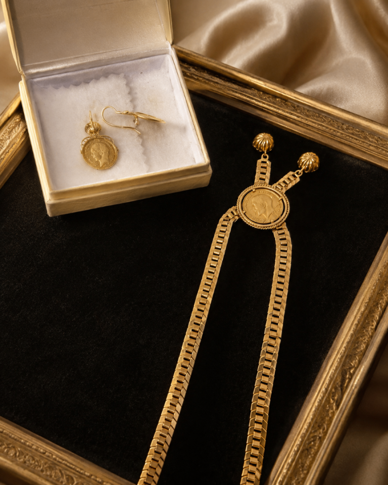 EXCEPTIONAL ROYAL 21 CARAT GOLD JEWELLERY SET – 41 GRAMS