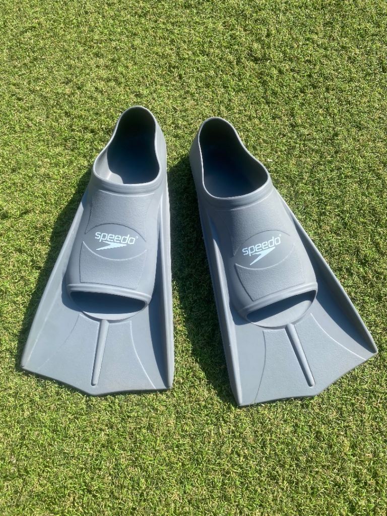 Speedo Swim Fins – Grey, Size 4-5 USA / 35-36 EU