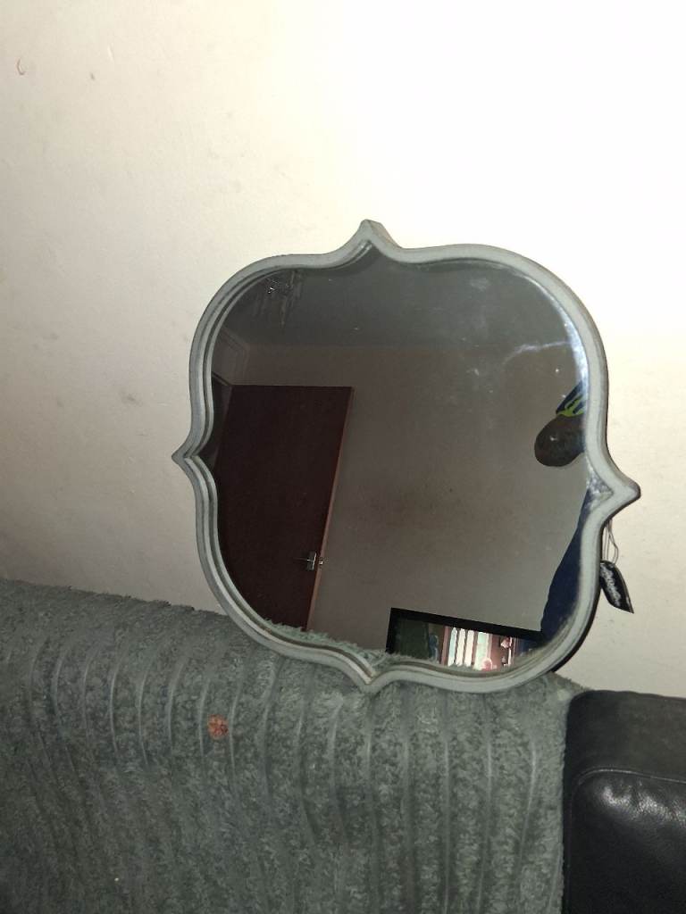 Rustic mirror with metal frame