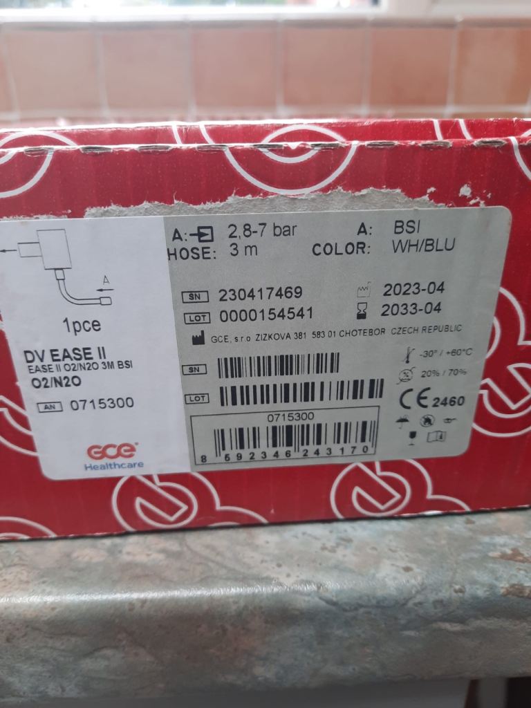 Sabre Ease II Entonox delivery units 