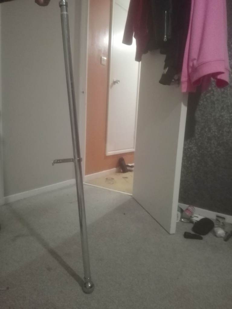 Extended curtain pole 