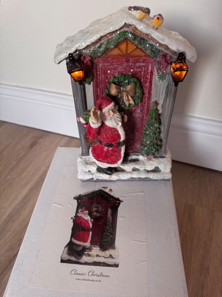 Classic Christmas Santa House Decoration with Lights