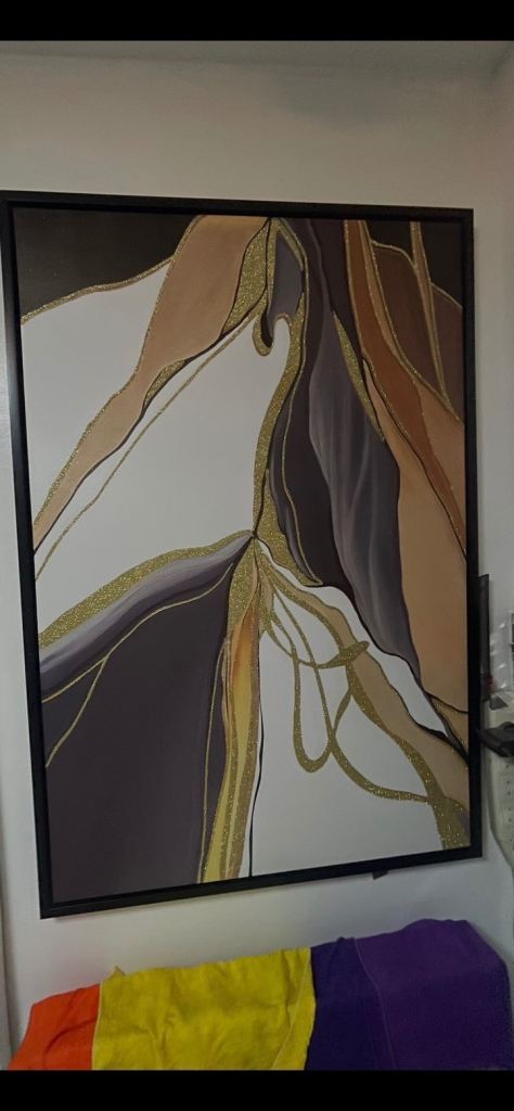 Large Abstract Wall Art Painting with Frame – As Good As New