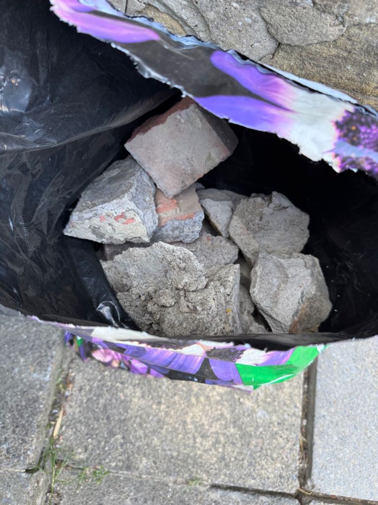 1 bag of Broken Bricks and Concrete Rubble for Hardcore or Filling