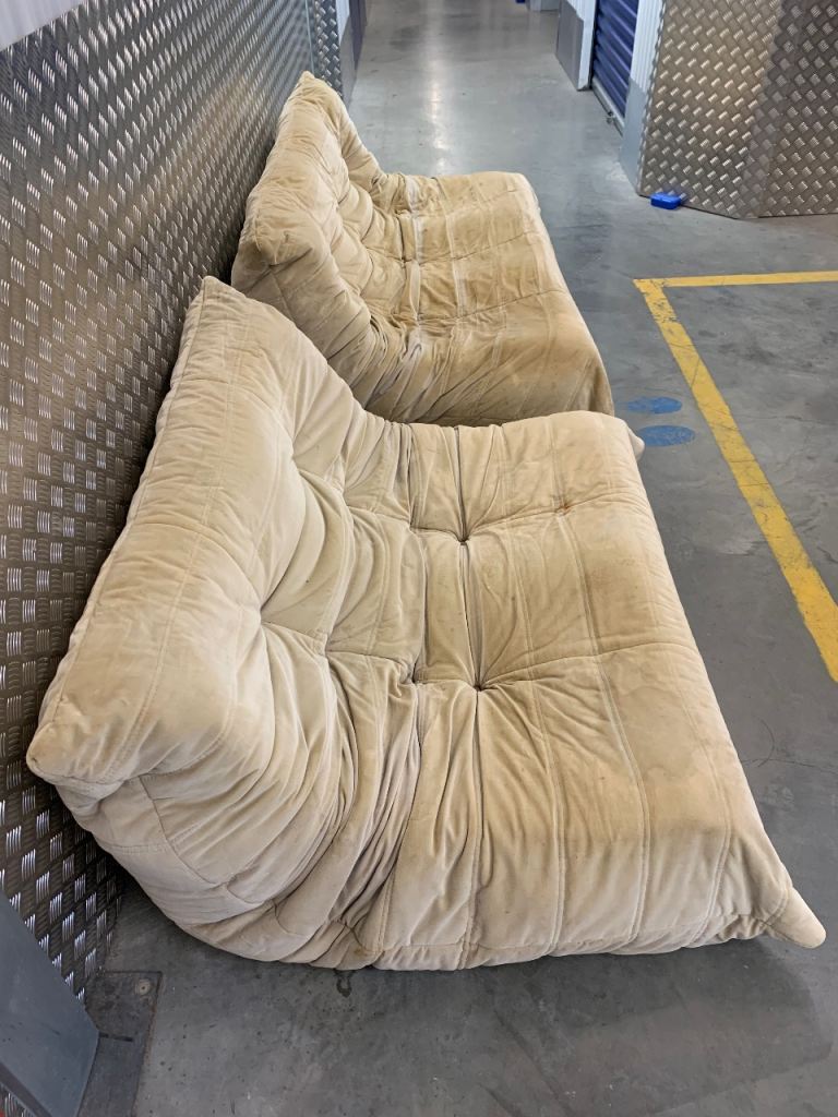 Ligne Roset Togo Vintage 2 Seater & 3 Seater Sofa for Restoration - project. 