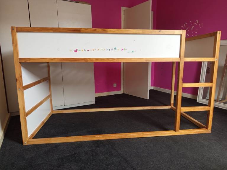 Ikea Kura Reversible Bed, White/Pine, 90x200 cm. 