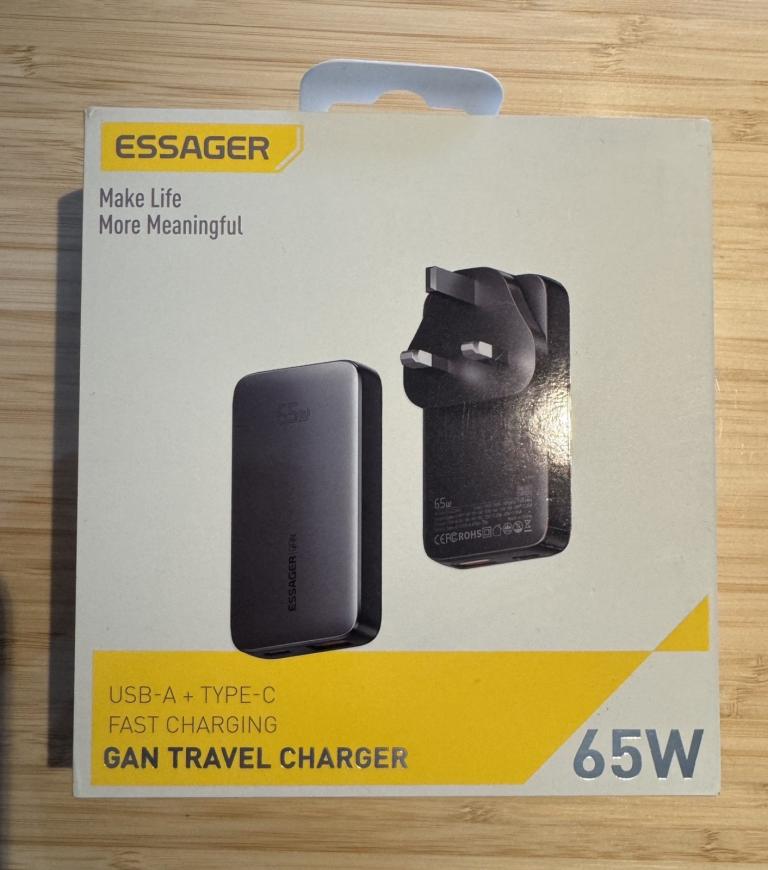 Essager Ultra Thin slim 65W GaN USB-C Travel Charger UK US and Europe
