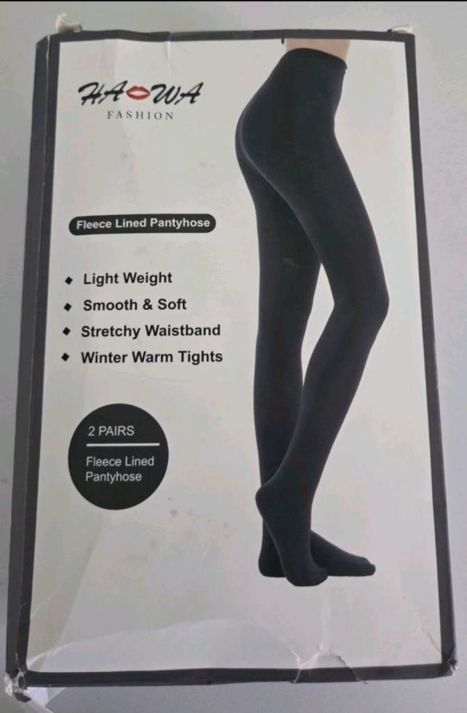1x pair of hawa fashion 120 denier thermal fleece lined pantyhose tights