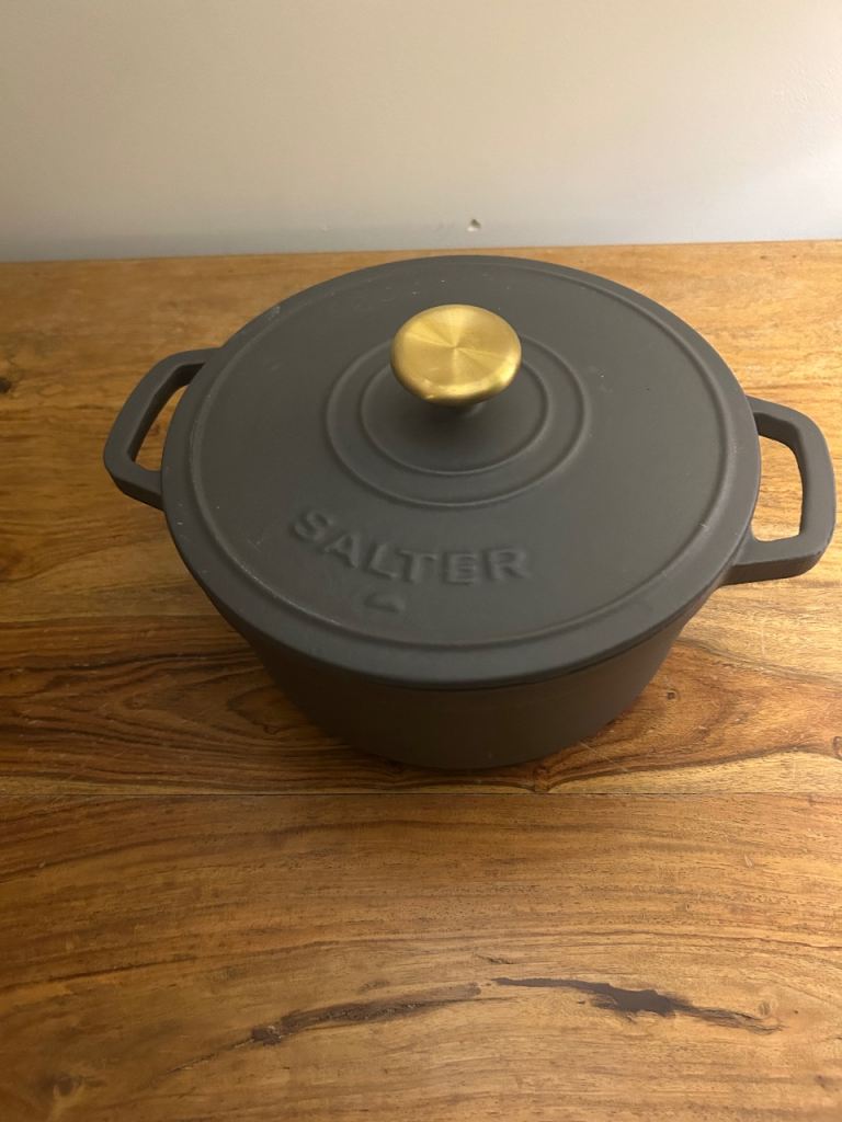Salter Cast Iron Casserole Dish - Grey, As Good As New