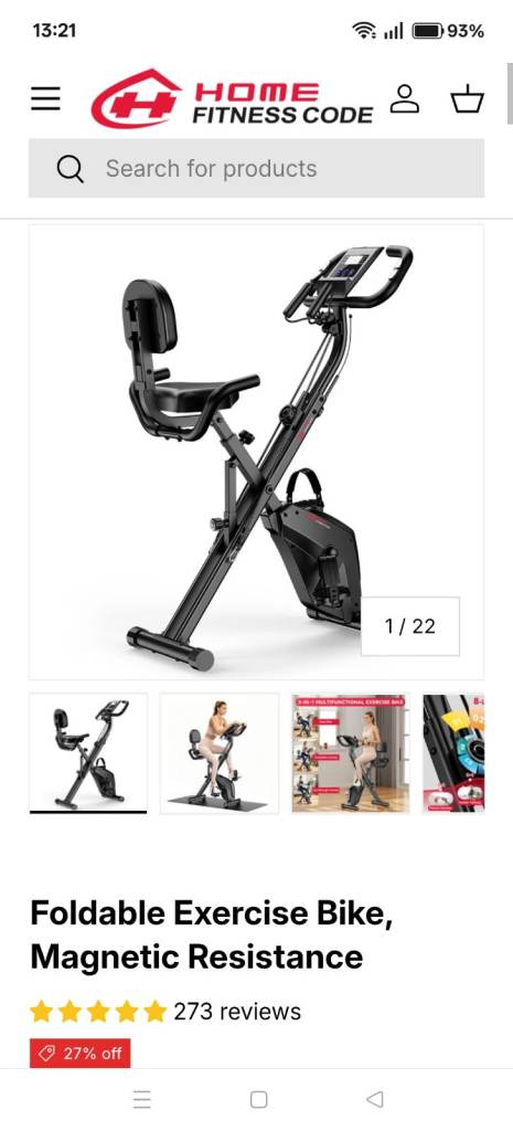 Exercise Bike - Grey, Good Condition