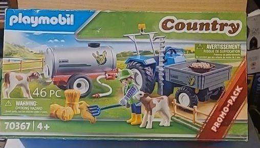 Playmobil 70367 Country Loading Tractor with Water Tank tanker FARM toy playset