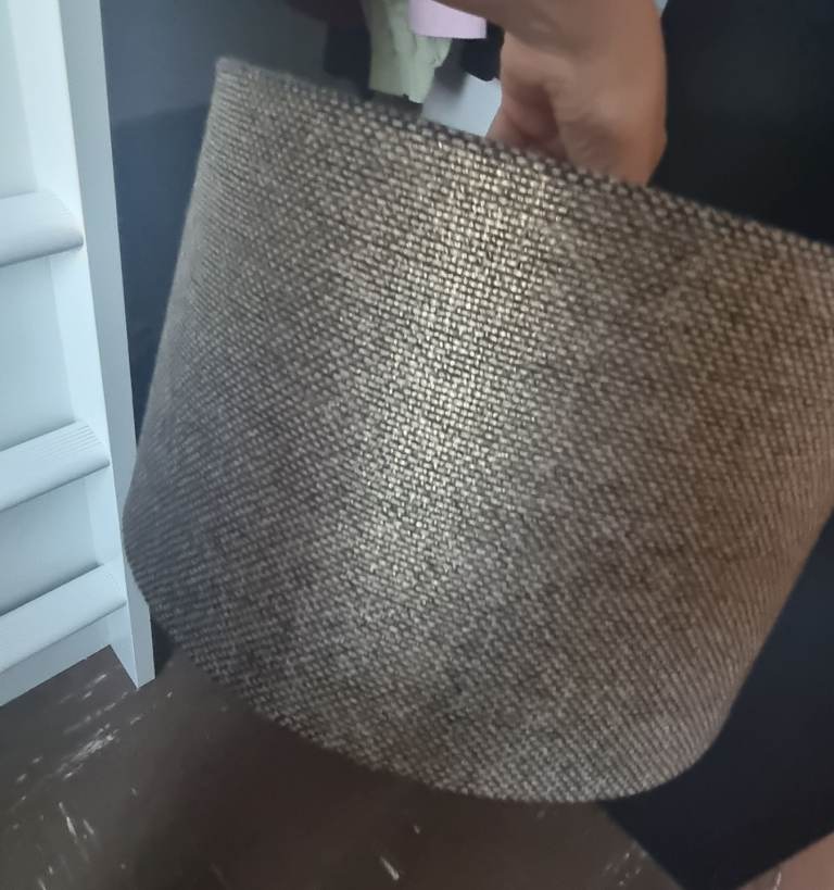 Woven Fabric Textured Metallic Gold Brown Lampshade