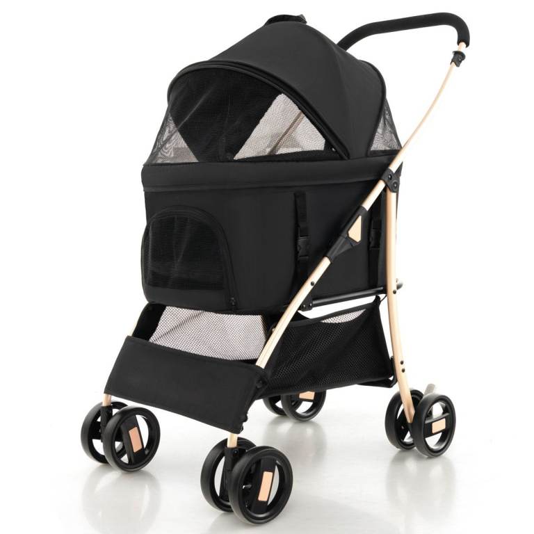 PET/DOG STROLLER/PUSHCHAIR.  BLACK/ROSE GOLD. UNUSED, NEW IN BOX. £55.00