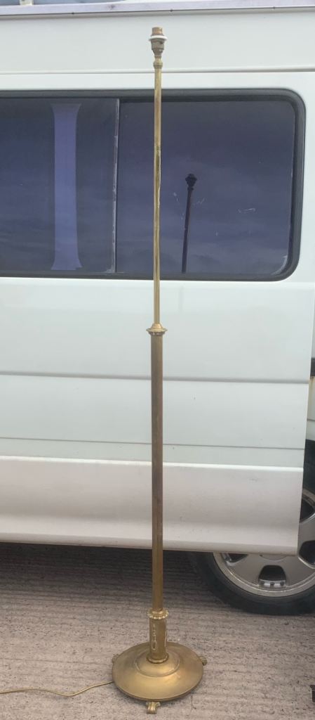Antique Edwardian brass floor lamp adjustable height