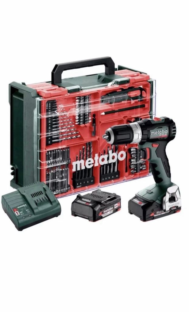 Metabo SB18 L SET 18V Brushless Combi Drill Kit & 78pcs Accessory Set 614053940