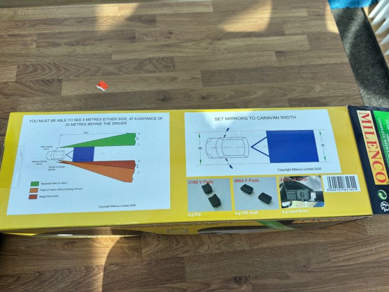 New caravan Towing mirrors Milenco Aero 4 