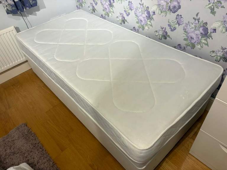 Single ottoman bed base - faux leather 