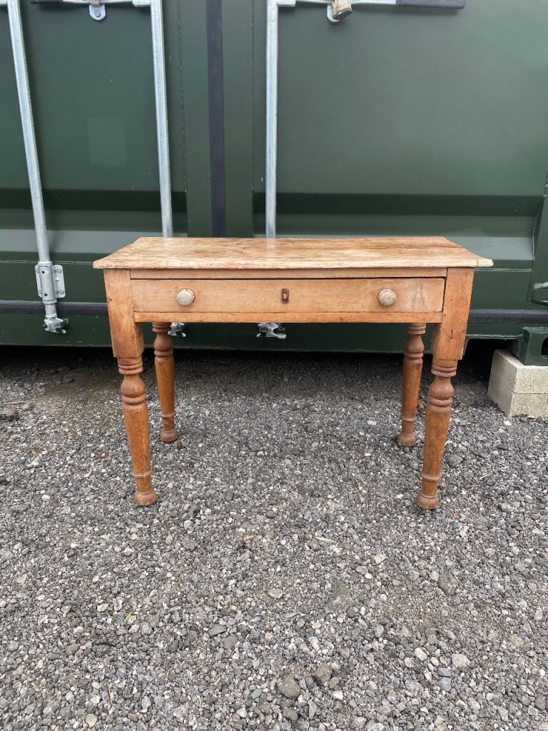 Victorian Solid Pine Side Table – Unrestored, Rustic Charm
