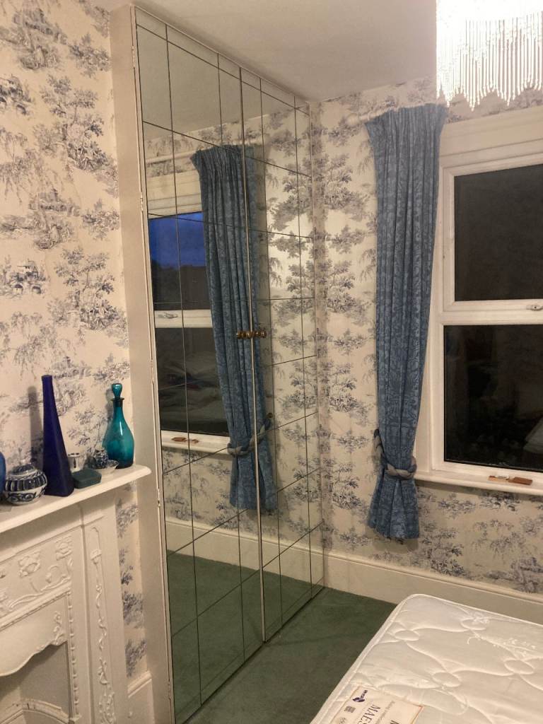 Mirrored wardrobe doors  2 different widths