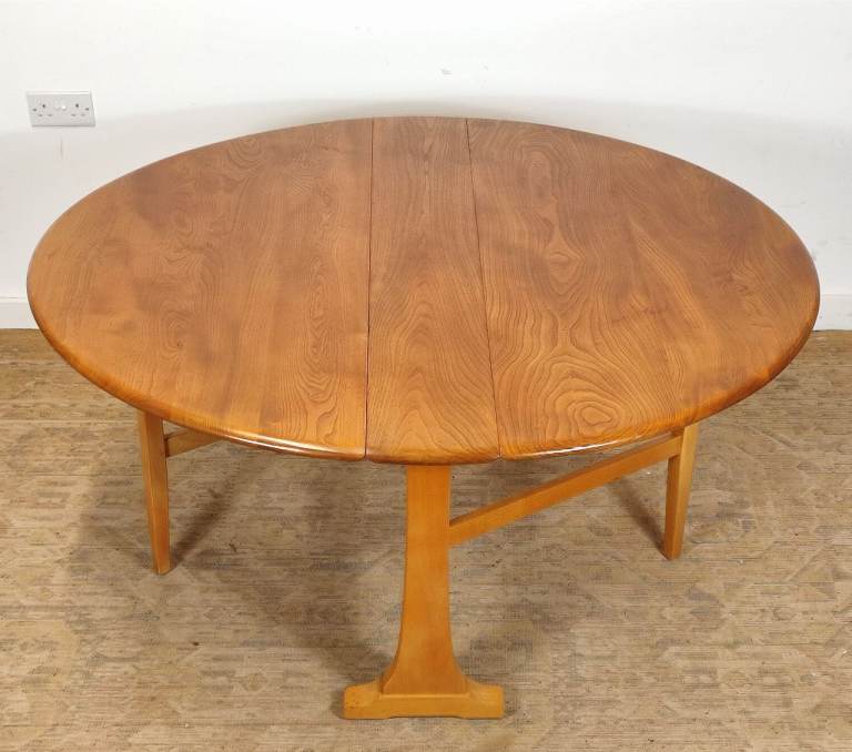 image for Vintage Ercol Dining Table Mid Century Drop leaf Gateleg Elm And Beech Del Avai