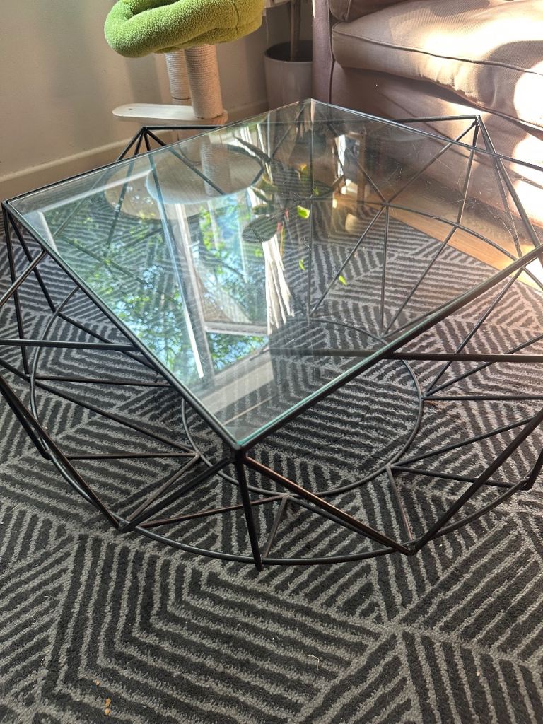 Glass coffee table