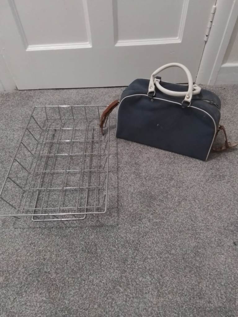 70's Dolls pram tray/basket and bag