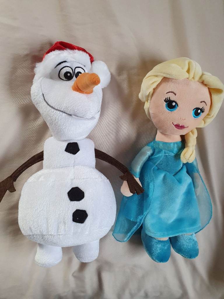 Pair Of Disney Frozen Plush Toys Olaf Elsa