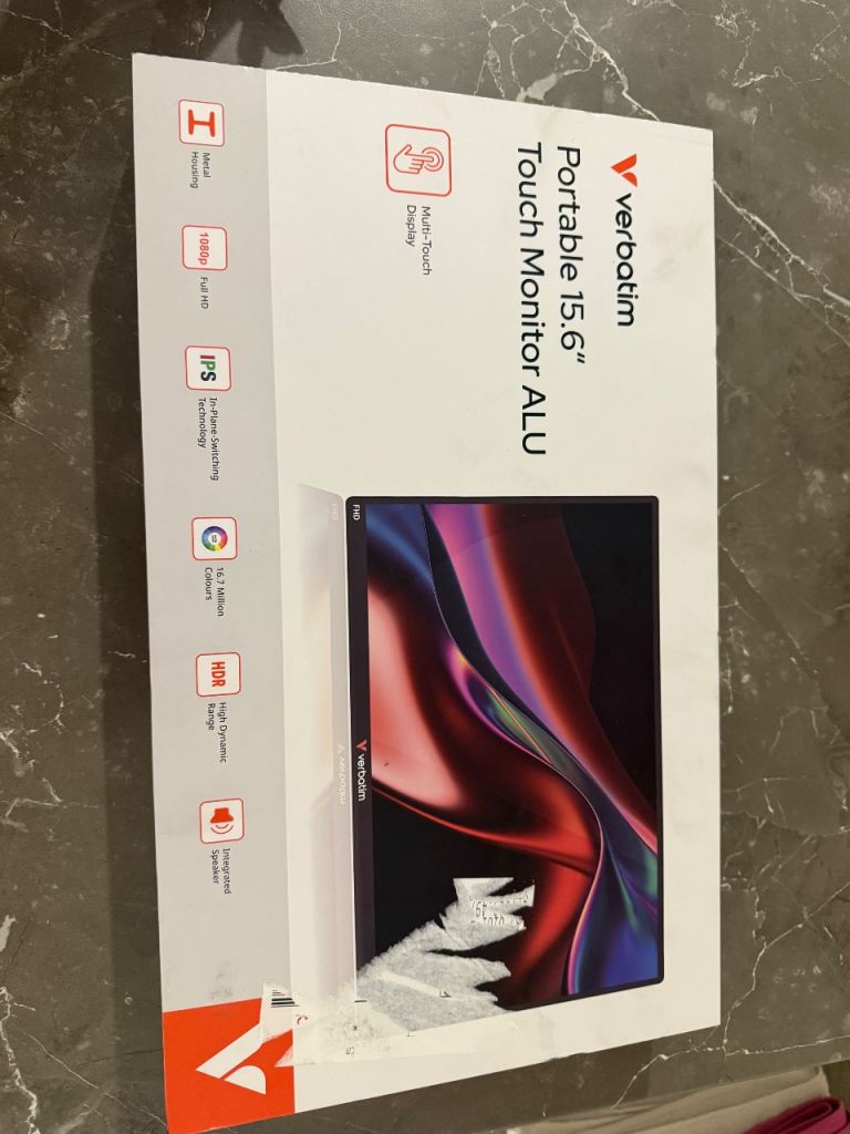 Verbatim Portable 15.6” Touch Monitor ALU – Brand New & Unused
