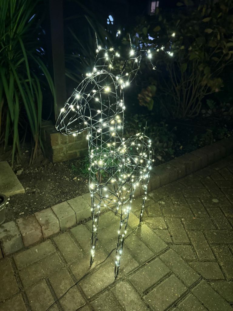 LED lit standing deer
