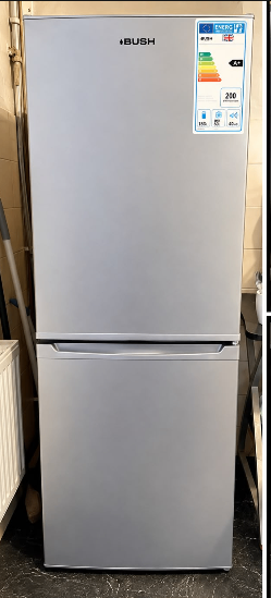 Bush Fridge Freezer – Silver, As Good As New