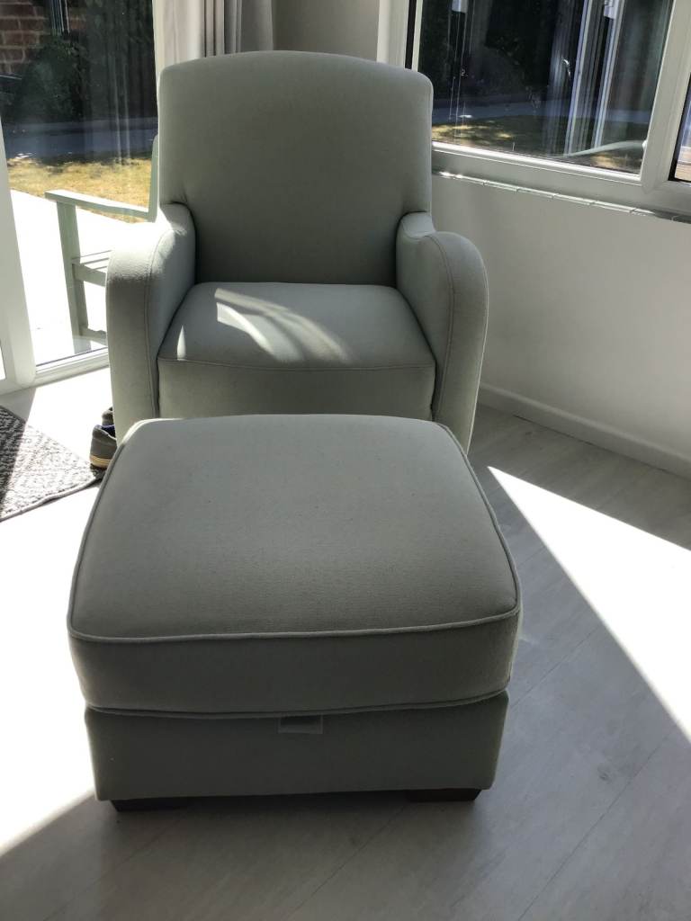 armchair and pouffe