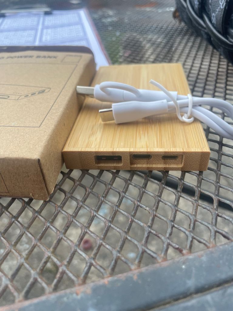 New Wooden Power Bank with USB-C Cable