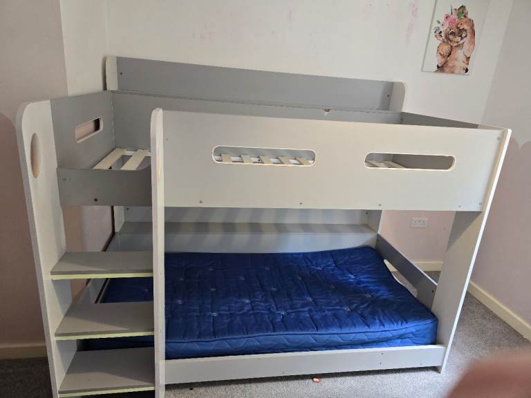 Grey bunk beds