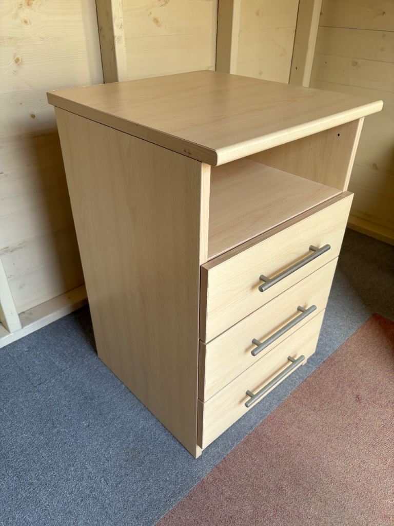 Computer desk side cabinet with three drawers
