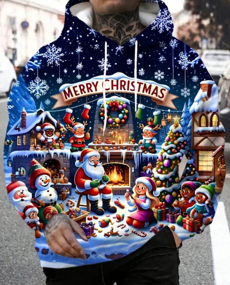 CHRISTMAS HOODIE AMAZING DESIGN. EASY BREATH FABRIC £20 XXL