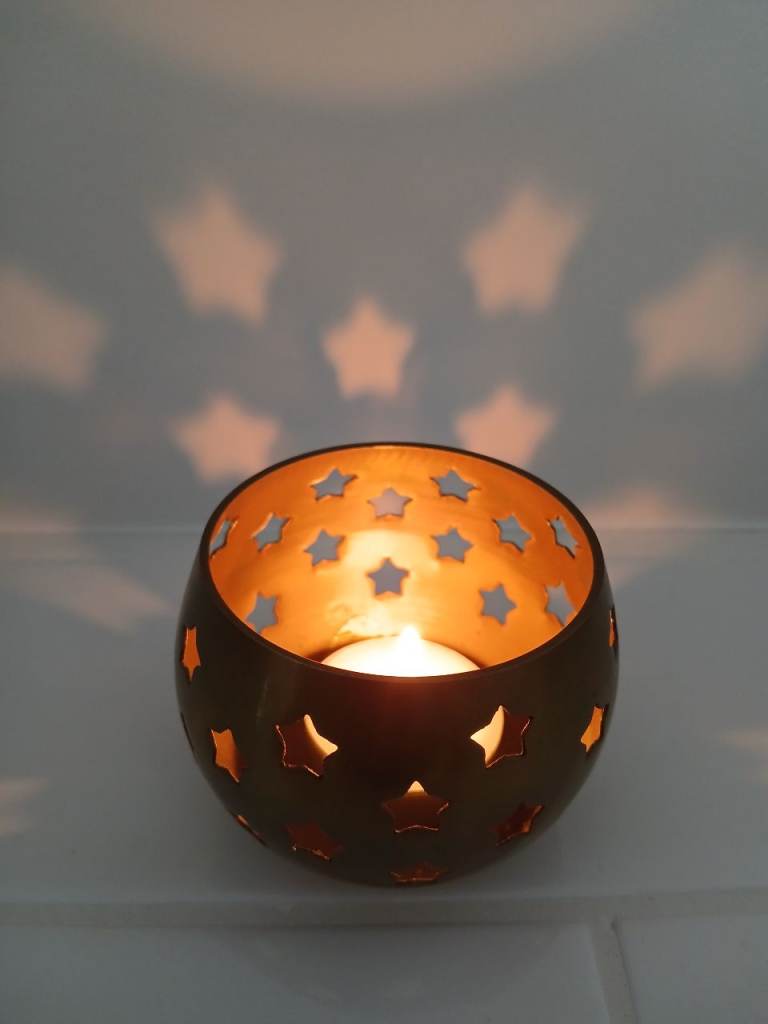 3 x brass tealight candle holders 