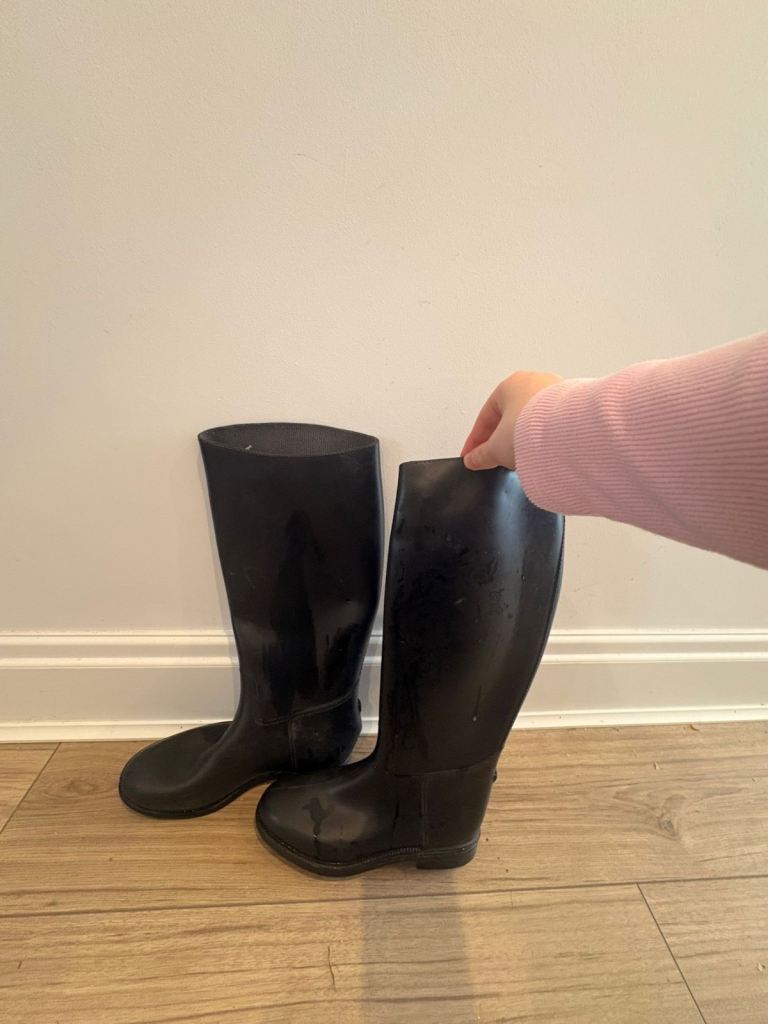 2 pairs black riding boots 