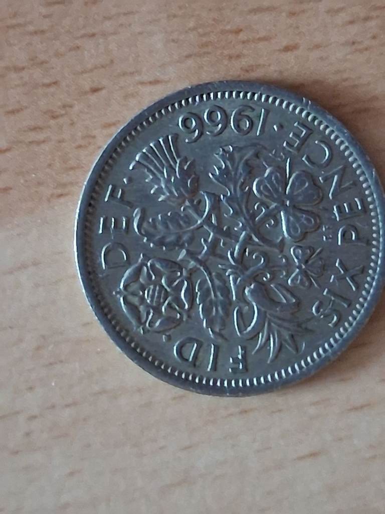 A 1966 Queen Elizabeth 11 Sixpence Coin