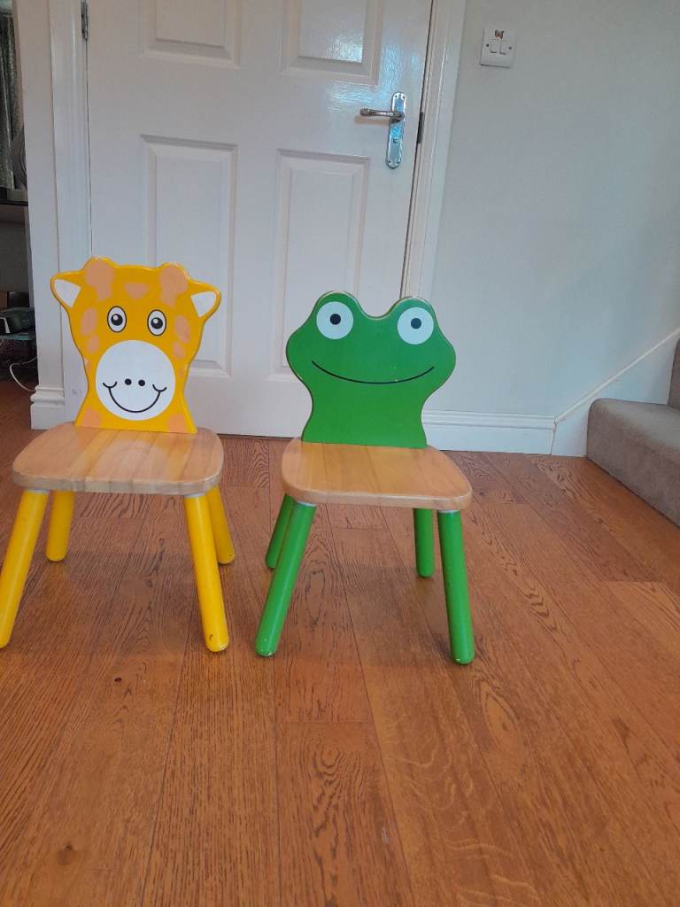Wooden Giraffe and Frog chairs