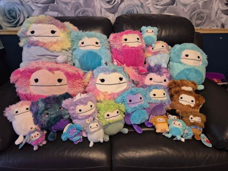 Large Collection of Squishmallow Bigfoot Plush Toys – Good Condition
