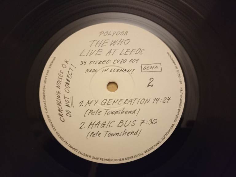 Vinyl Record..The Who live at Leeds