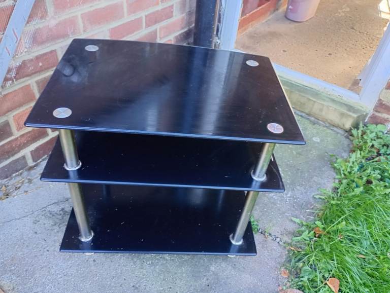 Black Glass TV Stand / Coffee Table - Good Condition