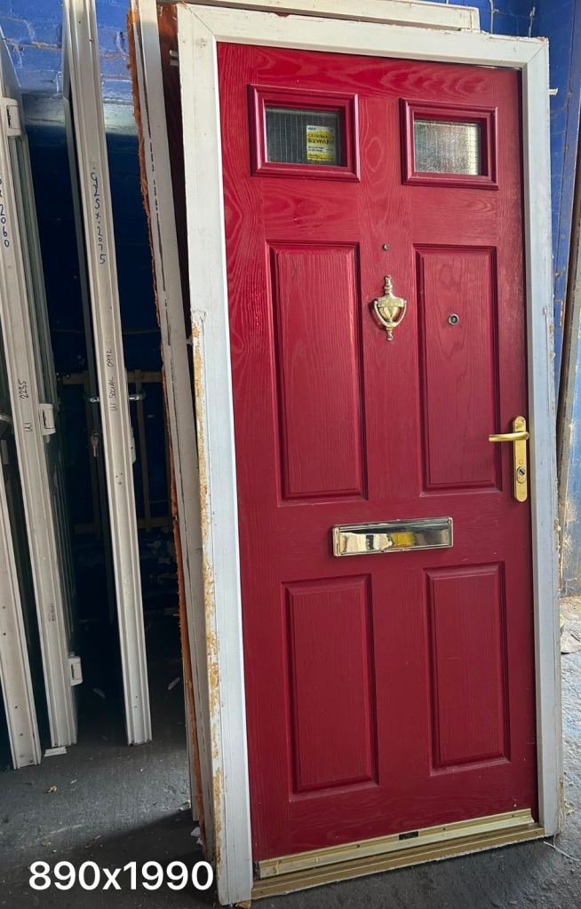  Red Front Door with Frame – 890x1990mm