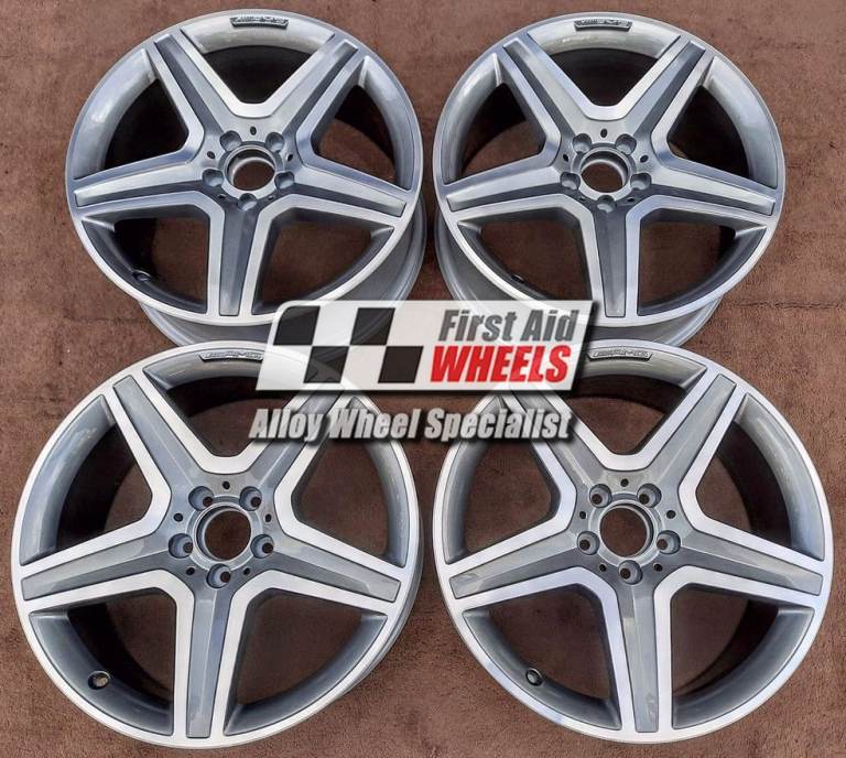 MERCEDES GLA X156 SET 4X 19'' GENUINE AMG GREY DIAMOND CUT ALLOY WHEELS S610DCG4