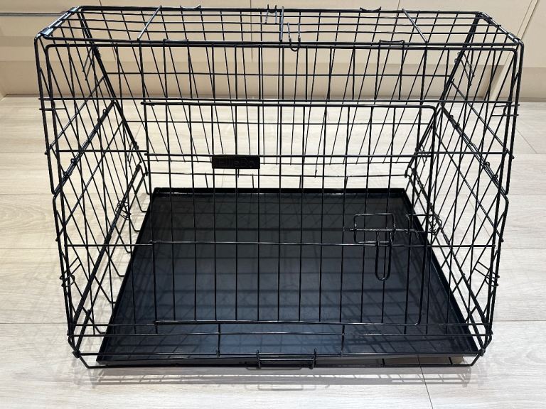 EllieBo Black Slanted Folding Dog Crate & Tray